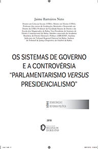 Capa do livro "Os sistemas de governo e a controvérsia 'parlamentarismo versus presidencialismo'""