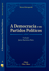 A Democracia e os Partidos Políticos. Capa azul escura com letras amarelo claras.