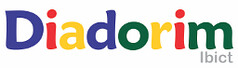Logo Diadorim. Letras coloridas.
