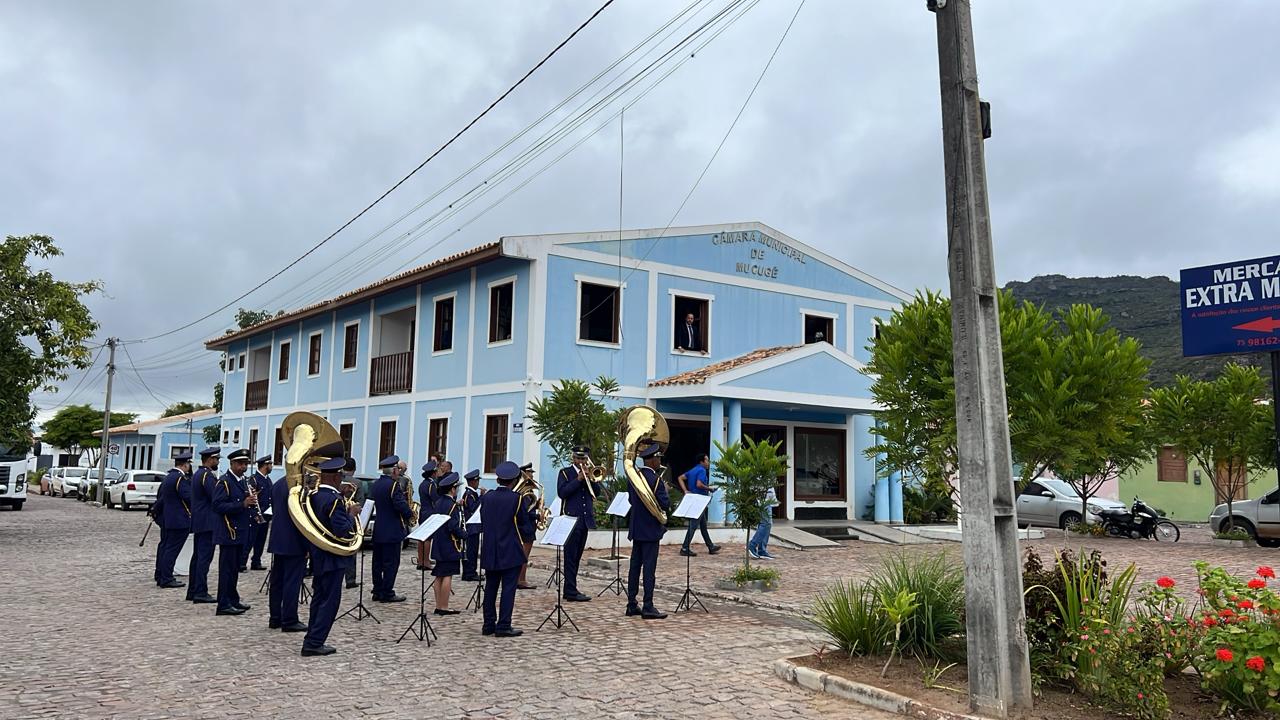 Banda de sopro na abertura do evento
