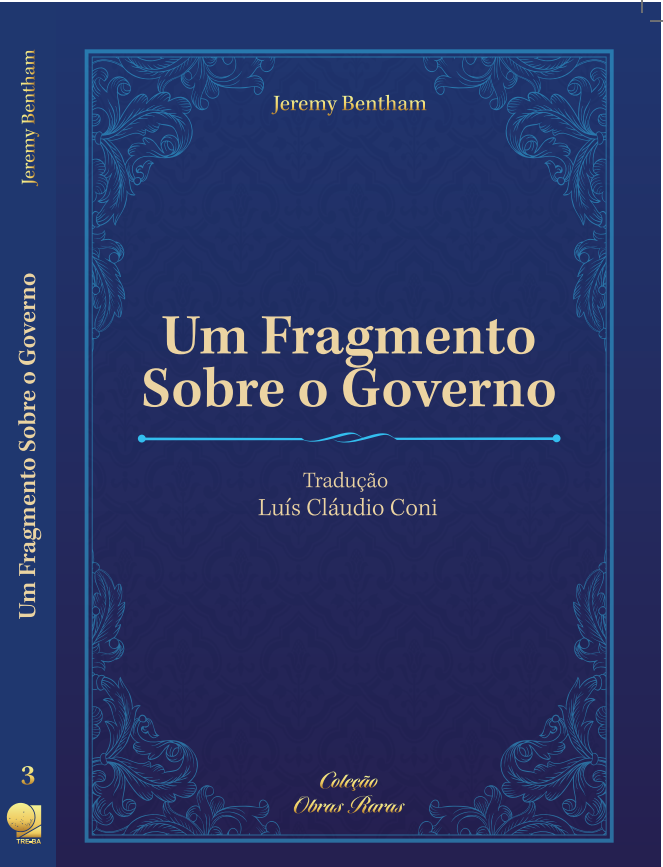 Um Fragmento Sobre o Governo. Capa azul escura com letras amarelo claras.
